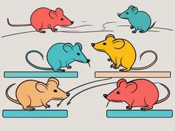 Mice clipart - mouse playing hopscotch with friends  color,minimalist,vector clipart