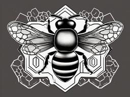 bee and honeycomb tattoo  vector tattoo design