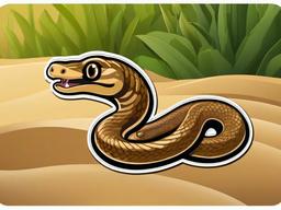 Sand Boa cartoon - small snake that burrows in sandy soils  cartoon sticker style