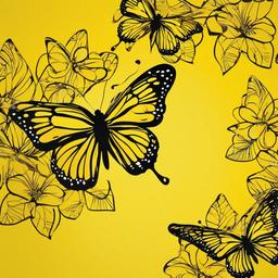 Yellow Background Wallpaper - cute yellow butterfly wallpaper  