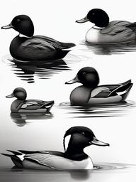 drawing of a ruddy duck  minimal rough sketch scribbles,doodles,black and white