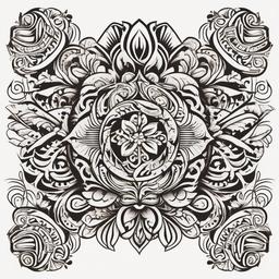 Hawaiian Art Tattoos - Explore the artistic expressions of Hawaiian culture with tattoos inspired by traditional art forms.  simple vector color tattoo,minmal,white background