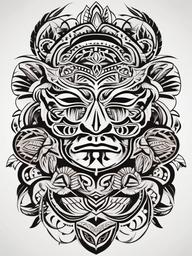 Hawaiian Native Tattoos - Explore traditional tattoo designs inspired by the native people of Hawaii for a culturally rich aesthetic.  simple vector color tattoo,minmal,white background