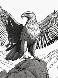 Hippogriff Coloring Pages - Majestic Eagle-Horse Hybrid Creature  minimal black outline printable sheet, coloring page