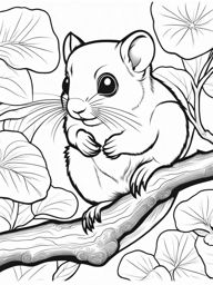 japanese dwarf flying squirrels cute animals coloring page 