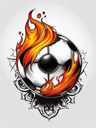 fire ball tattoo  simple color tattoo,white background