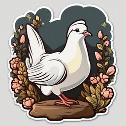 Dove cartoon - gentle bird often raised alongside other poultry  cartoon sticker style