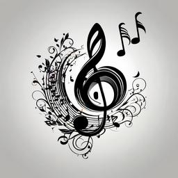 note music tattoo  simple vector color tattoo