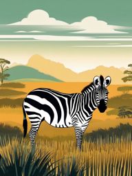 Zebra clipart - Striped herbivore roaming the grasslands, ,color clipart vector style