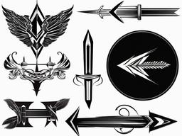 black arrow tattoo  vector tattoo design