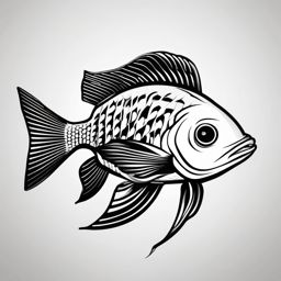 Black and White Clipart Fish,Creating a monochrome aquatic-themed poster with black and white clipart fish  simple, 2d flat