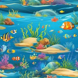 Ocean Background Wallpaper - sea cartoon wallpaper  