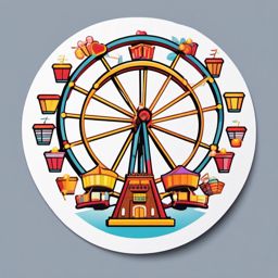 Romantic Ferris Wheel Spin Emoji Sticker - Whirling in the joy of shared romance, , sticker vector art, minimalist design