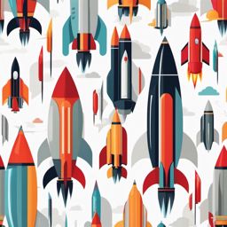 Clipart of a Rocket - Rocket symbolizing speed and progress,  color vector clipart, minimal style