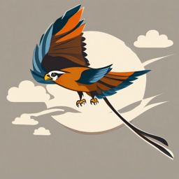 Kite clipart - Bird of prey with a forked tail soaring in the sky, ,color clipart vector style