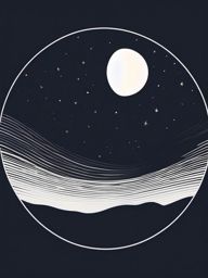 Moon Clipart - A serene moon in the night sky.  color clipart, minimalist, vector art, 