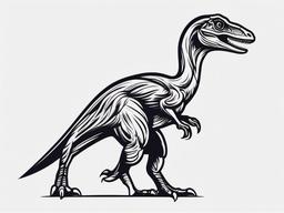 Cute Velociraptor Tattoo - Showcase the charm of a Velociraptor in a cute and adorable tattoo design.  simple vector color tattoo,minimal,white background