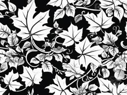 ivy vine tattoo black and white  simple vector color tattoo