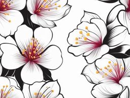 Tattoo sakura flower, Tattoos inspired by the Japanese cherry blossom, also known as sakura. colors, tattoo patterns, clean white background