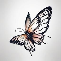 butterfly aesthetic tattoo  simple color tattoo, minimal, white background