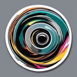 Scooter Wheel Close-Up Sticker - Urban mobility detail, ,vector color sticker art,minimal