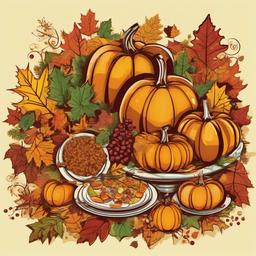 Fall feast  , vector illustration, clipart
