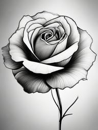 pencil sketch of rose flower  minimal rough sketch scribbles,doodles,black and white