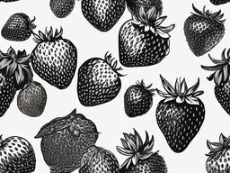 sketch of a strawberry  minimal rough sketch scribbles,doodles,black and white