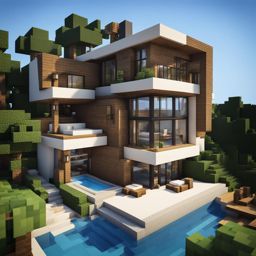 beachfront villa with views of the ocean - minecraft house design ideas minecraft block style