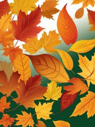 Autumn Leaf clipart - leaf changing colors in the wind  