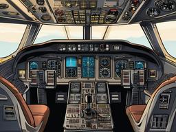 Plane clipart - airplane cockpit with controls  