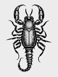 Deep Meaningful Scorpio Tattoo - Infuse depth and significance into your Scorpio tattoo with a meaningful and thoughtful design.  simple vector color tattoo,minimal,white background