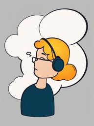 thinking clipart: pensive thinking with a thought bubble. 