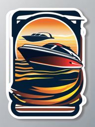 Motorboat Propeller Sticker - Speed on the water, ,vector color sticker art,minimal