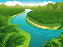 The Amazon River clipart - Second-longest river in the world, ,color clipart vector style