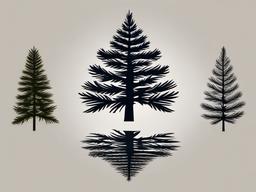 fir tree tattoo  simple vector color tattoo