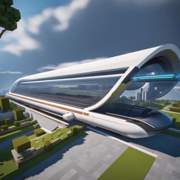 hyperloop transit hub for superfast cross-continent travel - minecraft house design ideas minecraft block style