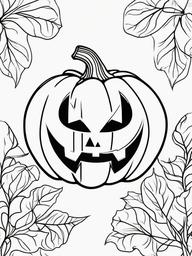 Evil Pumpkin Coloring Pages - Sinister Grinning Jack-o'-Lantern  minimal black outline printable sheet, coloring page