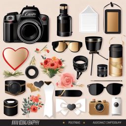 Wedding Photography clipart - Capturing wedding memories, ,vector color clipart,minimal