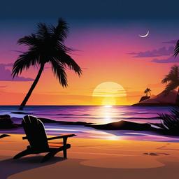 Beach Background Wallpaper - cartoon beach sunset background  