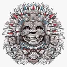 Huitzilopochtli   ,tattoo design, white background