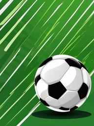 Soccer clipart - soccer ball rolling on a green field  color,minimalist,vector clipart