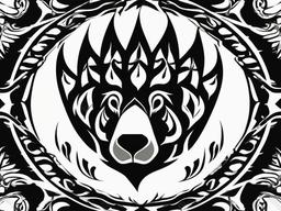 bear paw tribal tattoo  simple vector color tattoo