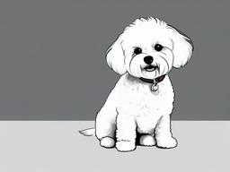 drawing of a Bichon Frise dog  minimal rough sketch scribbles,doodles,black and white