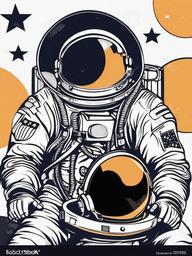 Astronaut clipart - astronaut surrounded by stars  clipart