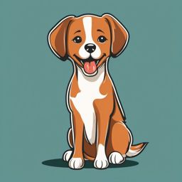 Dog Clipart - A friendly dog wagging its tail.  color clipart, minimalist, vector art, 