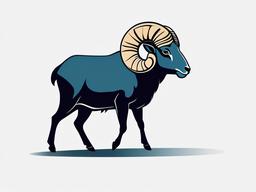 Ram cartoon  minimal, white background