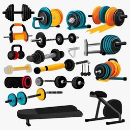 Sport clipart - fitness equipment and weights  vector clipart