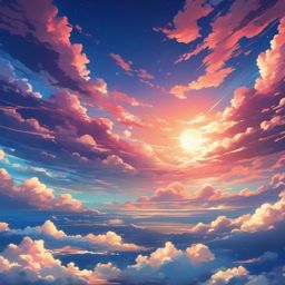 Anime Sky Background Anime-Inspired Skies and Art  intricate patterns, colors, wallpaper style