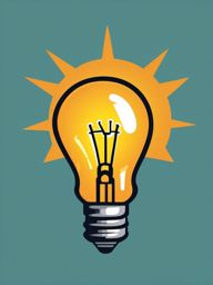 Light Bulb and Idea Icon - Light bulb and idea icon for creativity,  color vector clipart, minimal style